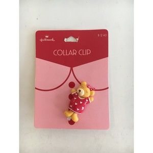 Vintage Hallmark Collar Clip Valentine Bear Hallmark Cards Jewelry Accessory